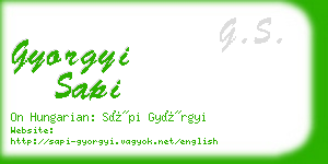 gyorgyi sapi business card